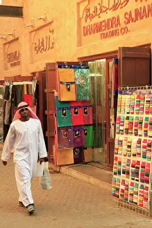 Dubai Prints: United Arab Emirates, Dubai, Bur Dubai, Souq, textile shop