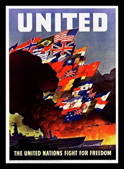 Nations Prints: United Nations Second World War poster