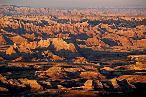 Weathered Prints: United States, Badlands, South Dakota, Badlands, South Dakota, USA