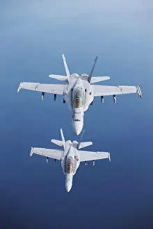 Aerospace Industry Prints: United States Marine Corps F/A-18D Hornets flying in formation