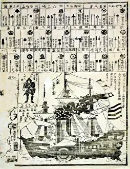 Naval Prints: United States of North America: 1860 commodore Perry arrives in Uraga