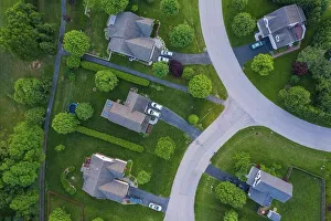 Virginia Prints: United States, Virginia, Aerial view of suburban houses
