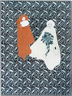 Illustration Prints: Untitled-Christmas Drawing for Inland Printer 1895 William Bradley (1868-1962 American)