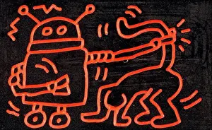 Robot Prints: Untitled. Keith Haring (1958-1990)