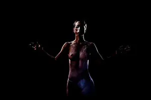 Flour Prints: Upright female nude with flour