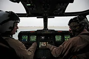 Aviation Prints: U.S. Marine Corps aviators in the cockpit of an MV-22 Osprey during a combat operation in southern Afghanistan's
