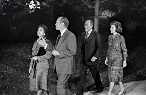 Circa Images Prints: U.S. President Gerald Ford walking with Egyptian President