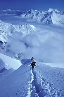 Mountain Climbing Prints: USA, Alaska, Denali. Mountain climbing. (Editorial Usage Only)