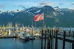 Pelican Prints: USA, Alaska, Tongass National Forest. Marina boats in town of Pelican