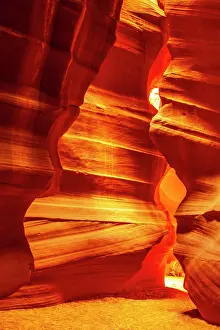 Arizona Prints: USA, Arizona, Lake Powell Navajo Tribal Park. Slot canyon in Upper Antelope Canyon
