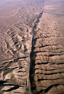 USA, California - aerial of San Andreas Fault