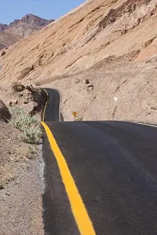 USA, California, Death Valley, Hilly road in Death Valley