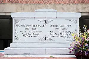 Grave Prints: Usa, Georgia, Tombstone Of Rev. Martin Luther King Jr. And Coretta Scott King; Atlanta
