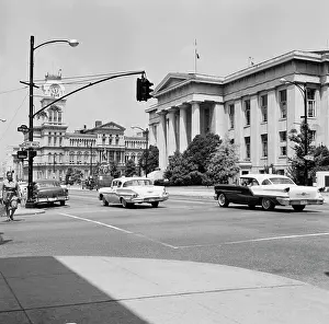 Courthouse Prints: USA, Kentucky, Louisville, Jefferson County Courthouse with City Hall in background