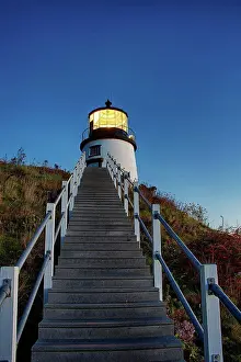 Coast Prints: USA, Maine, Owls Head. Ascending the stairs to the Owls Head Lighthouse