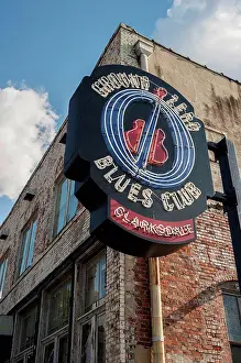 Arts Culture And Entertainment Prints: Usa, Mississippi, Ground Zero Blues Club Sign; Clarksdale