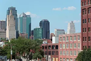 Skyscraper Prints: USA, Missouri, Kansas City, Looking toward Downtown from Crossroads Arts District