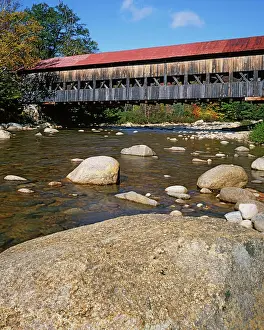Large Format Prints: USA, New Hampshire, White Mountain National Forest, Swift River, Albany Covered Bridge