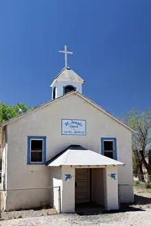 Southwestern Prints: USA, New Mexico, San Fidel. Old St Josephs church on Route 66
