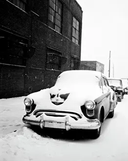 City Living Prints: USA, New York City, Car covered by snow
