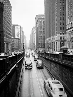 City Living Prints: USA, New York City, Park Avenue ramp below Grand Central Station
