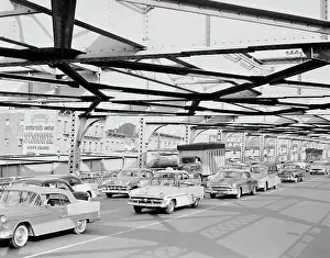 City Living Prints: USA, New York City, Queensboro Bridge, traffic