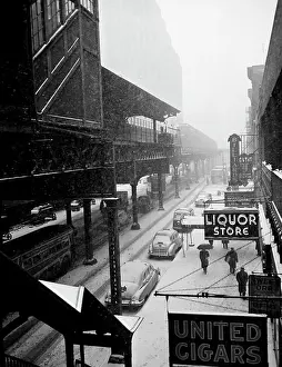 Walkway Prints: USA, New York City, winter street scene