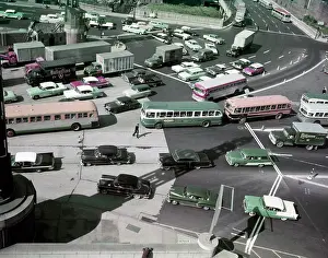 City Living Prints: USA, New York State, New York City, traffic at entrance to Lincoln Tunnel