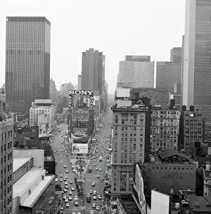 Skyscraper Prints: USA, New York State, New York City, Manhattan, Times Square, Skyscrapers in city