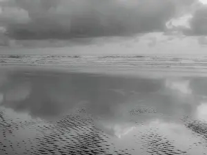 Soft Focus Prints: USA, Oregon, Cannon Beach and a dreamy view of the beach at low tide