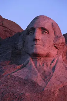 South Dakota Prints: USA, South Dakota, Mount Rushmore stone carvings of US Presidents