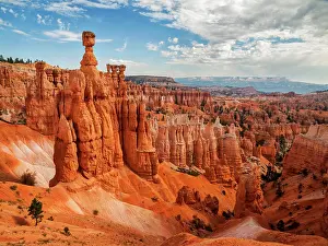Utah Prints: USA, Utah, Bryce Canyon National Park. Thor's Hammer rises above other hoodoos