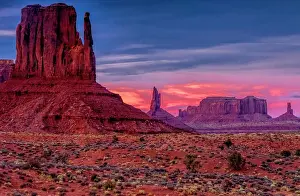 Utah Prints: USA, Utah, Monument Valley Navajo Tribal Park. Landscape of eroded formations