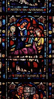 Human Representation Prints: USA, Washington DC, Florence Nightingale Window in Washington National Cathedral