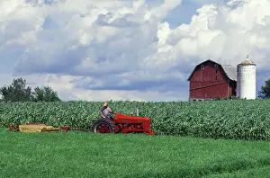 Gather Prints: USA, Wisconsin. Hay harvest