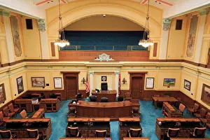 Desk Prints: USA, Wyoming, Cheyenne, Senate Chamber in State Capitol