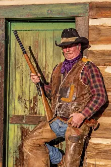 Wyoming Prints: USA, Wyoming. Hideout Horse Ranch, wrangler portrait. (MR, PR)