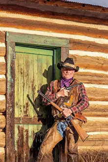 Model Release Prints: USA, Wyoming. Hideout Horse Ranch, wrangler portrait. (MR, PR)