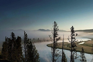 Vista Prints: USA, Wyoming, Yellowstone National Park, Yellowstone River in the morning