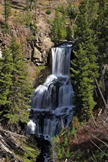 Rock Formation Prints: USA, Wyoming, Yellowstone National Park, Undine Falls, near Mammoth Hot Springs