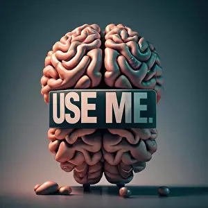 Cinematic Prints: Use Me Poster text in 3D Render - Conceptual Art