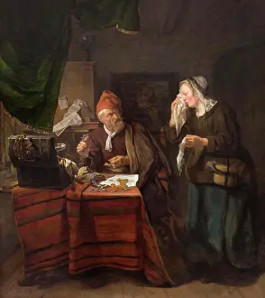 Boston Prints: Usurer with a Tearful Woman, Gabriel Metsu