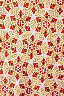 Colourful Prints: Uzbekistan, Khiva, A colourful Suzani textile, cotton hand embroidered needlework