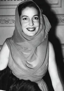 : Valerie Hobson Goes Arabian - Film star Valerie Hobson favoured this Arabian style swatched head-dress which was