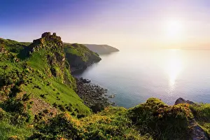 Coast Prints: Valley of the Rocks and Wringcliff Bay at sunset in Exmoor National Park