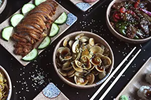 Produce Prints: Various Japanese style dishes on the restaurant table