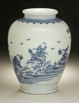 Chinese Prints: Vase with Design of Seven Chinese Boys