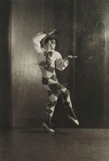 Ballet Prints: Vaslav Nijinsky as Harlequin in the Ballet Le Carnaval by Robert Schumann by Anonymous /Private