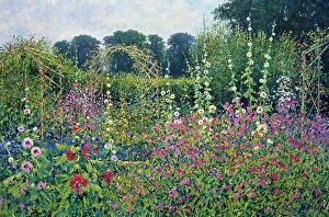 Vegetable Gardens, Trellis Work 1994 Charles Neal (b.1951/British) Oil on canvas