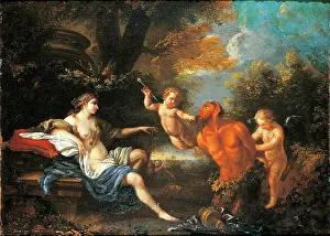Emblems Prints: Venus, Satyr and Cupids, attributed to Lauri Filippo